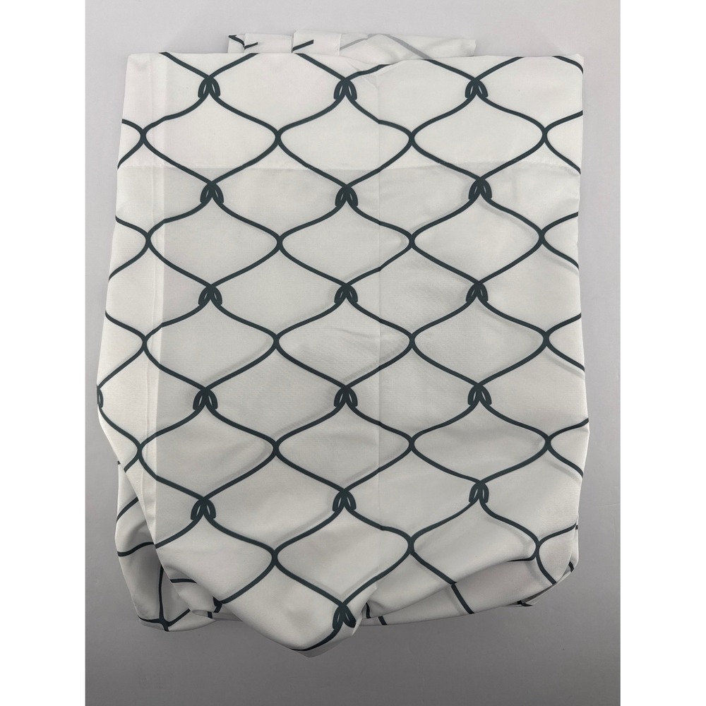 Premium White Black Geometric Knot Microfiber 2-Panel Window Curtains 56x84 - Picture 2 of 6